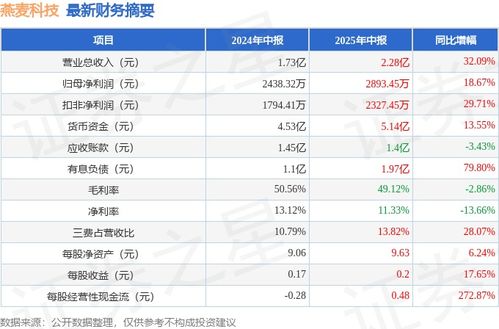 燕麥科技688312 2025年中報簡析 大數(shù)據(jù)服務驅動營收凈利雙增，警惕應收賬款體量風險